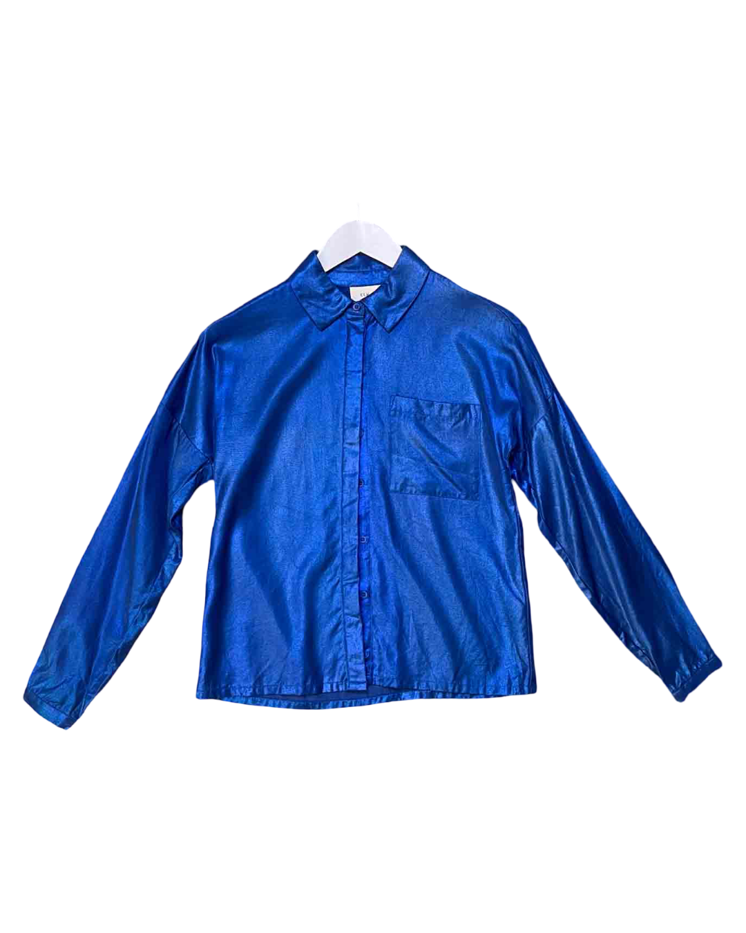 Size XS | Elk Metallic Blue Button Up Shirt