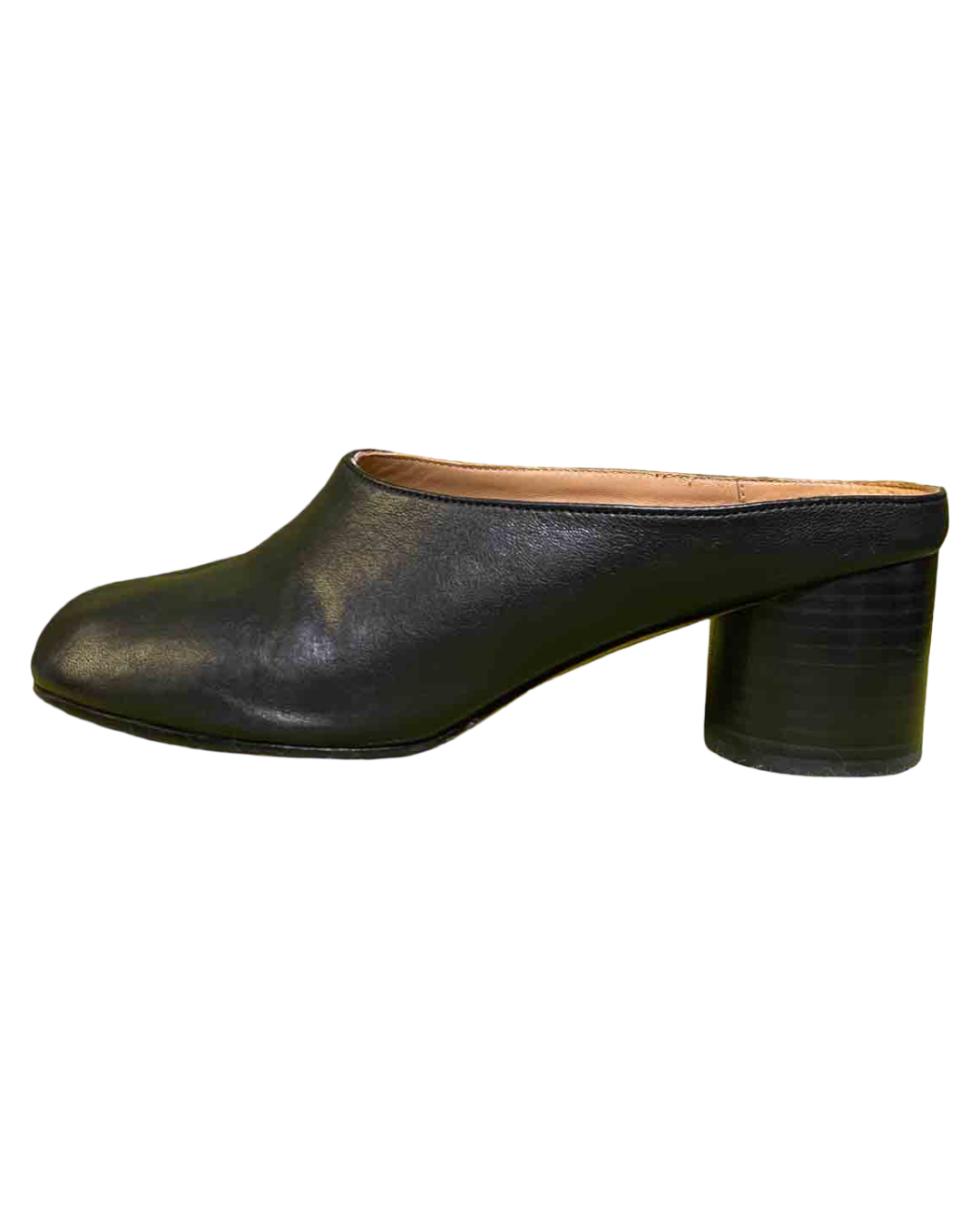 Size 40 Maison Margiela Black Leather Tabi Mules