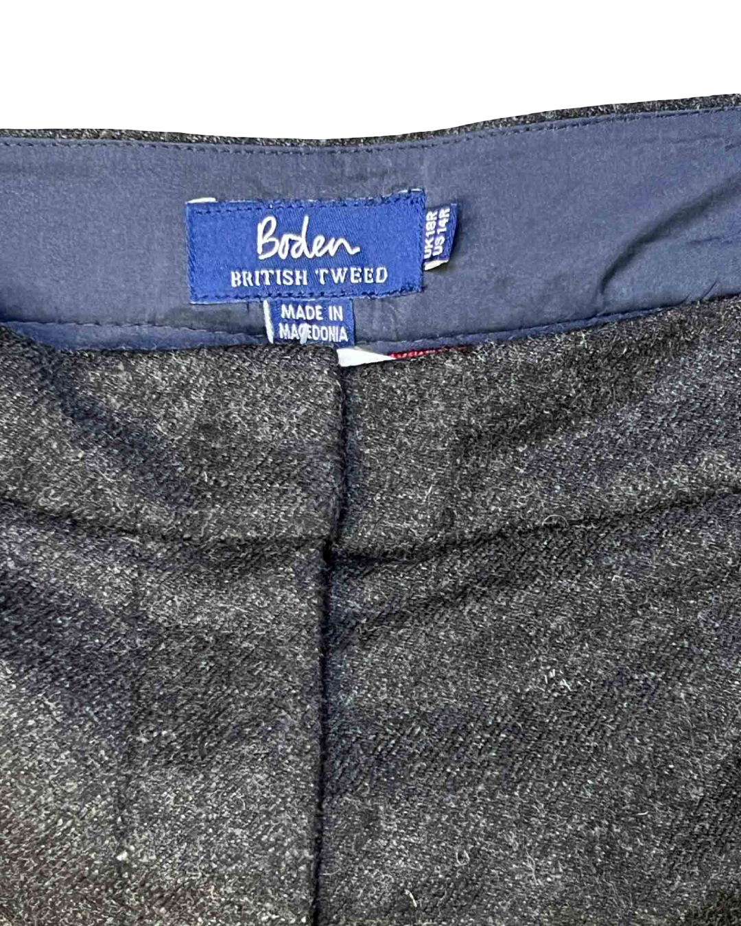 Size 18 (3XL) | Boden Grey Wool Cropped Wide-Leg Trousers