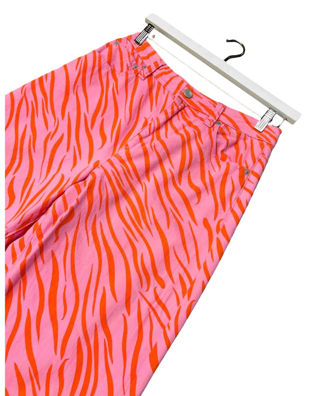 Size 10 (M) | Gorman Pink Recycled Cotton Zebra Wide-Leg Pants