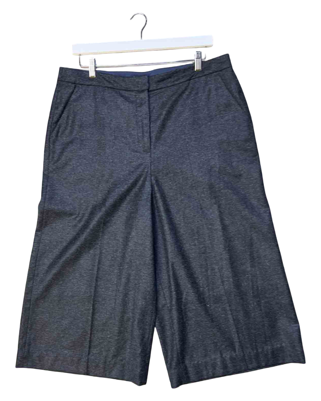 Size 18 (3XL) | Boden Grey Wool Cropped Wide-Leg Trousers
