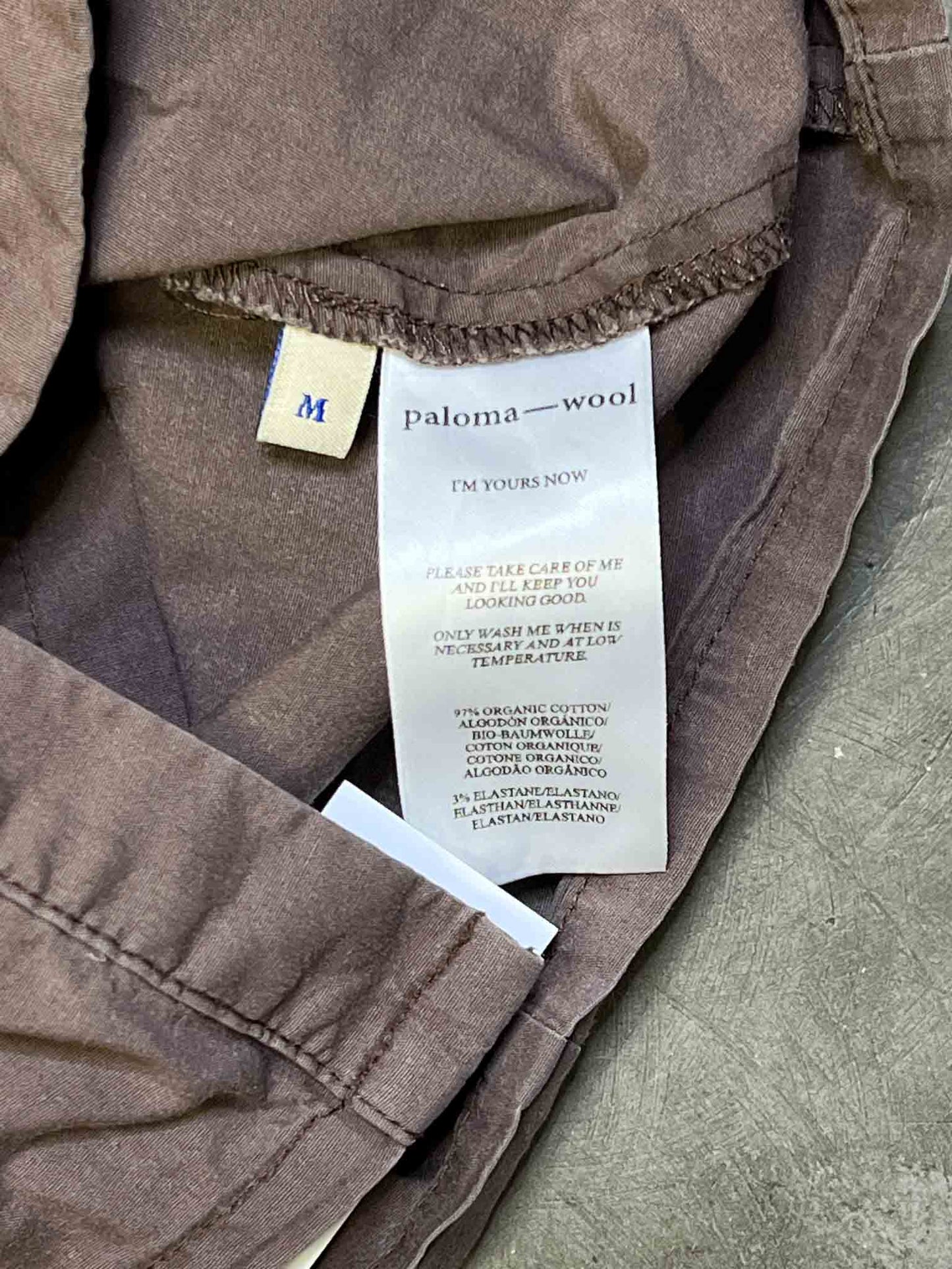 Size M | Paloma Wool Organic Cotton Brown Button-Up Top