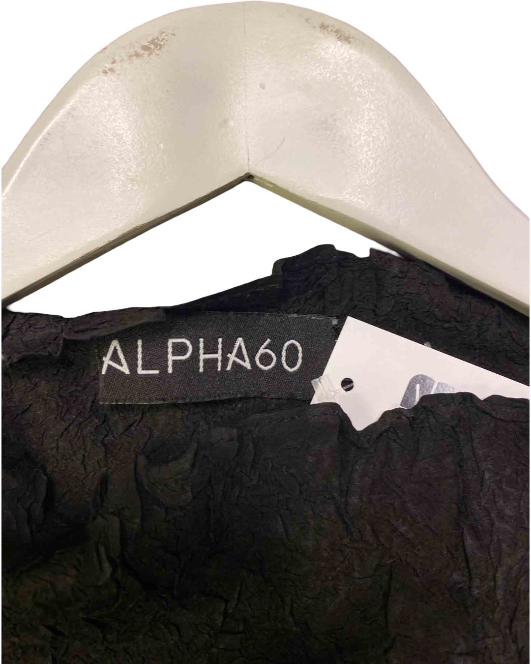 Size XS | Alpha60 Black Crinkle Pleat Top