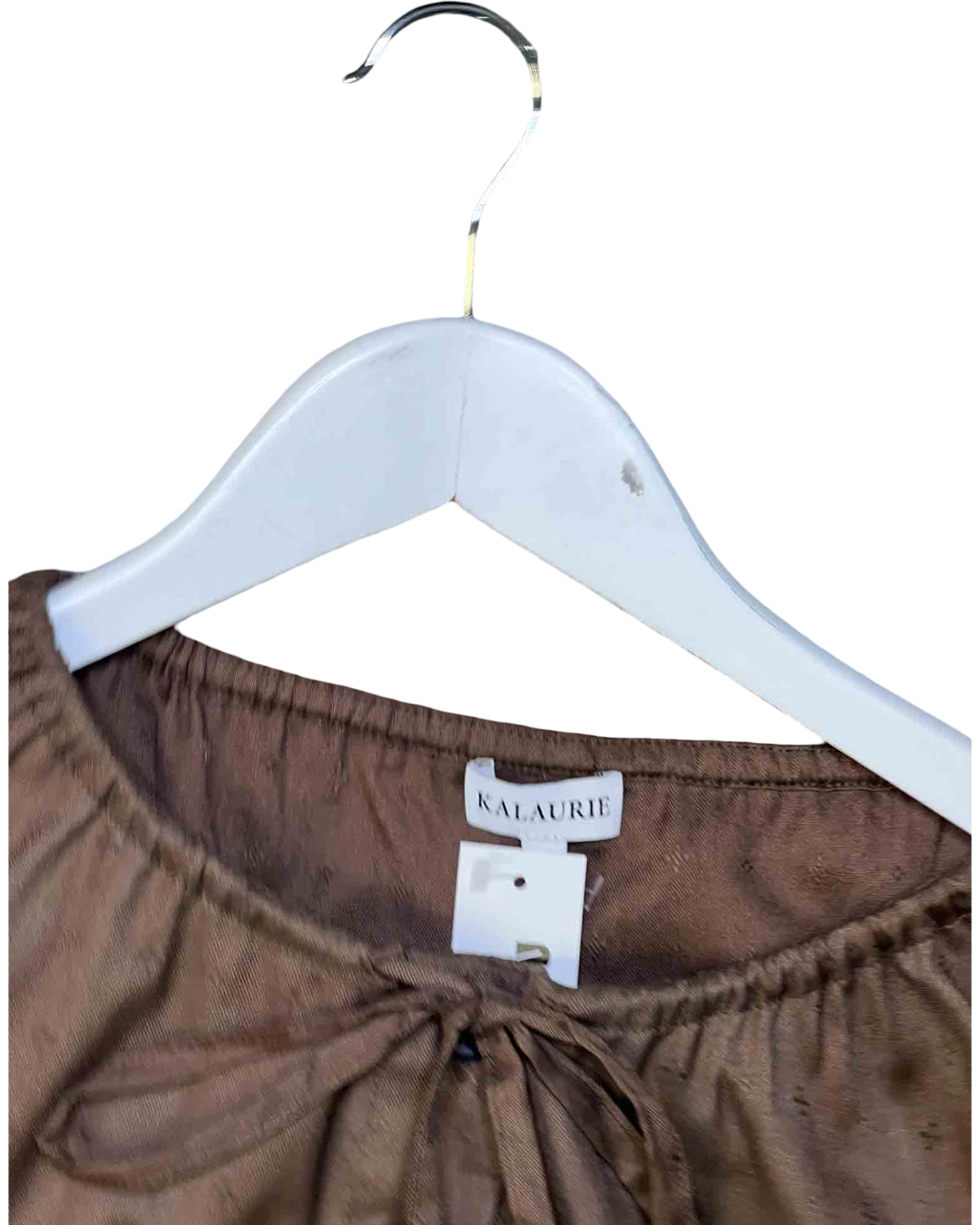 Size S | Kalaurie Brown Cotton Cropped Shirt