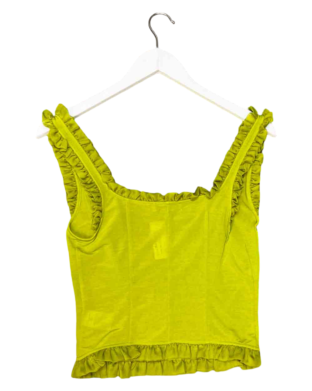Size 10 (M) | LEM Chartreuse Sleeveless Ruffle Top