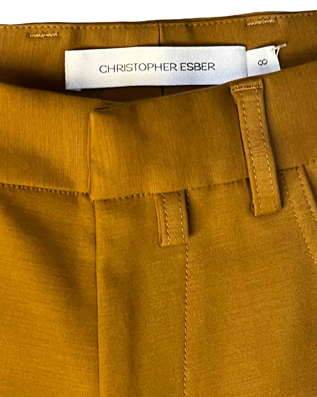 Size S | Christopher Esber Tan Stretch Trousers
