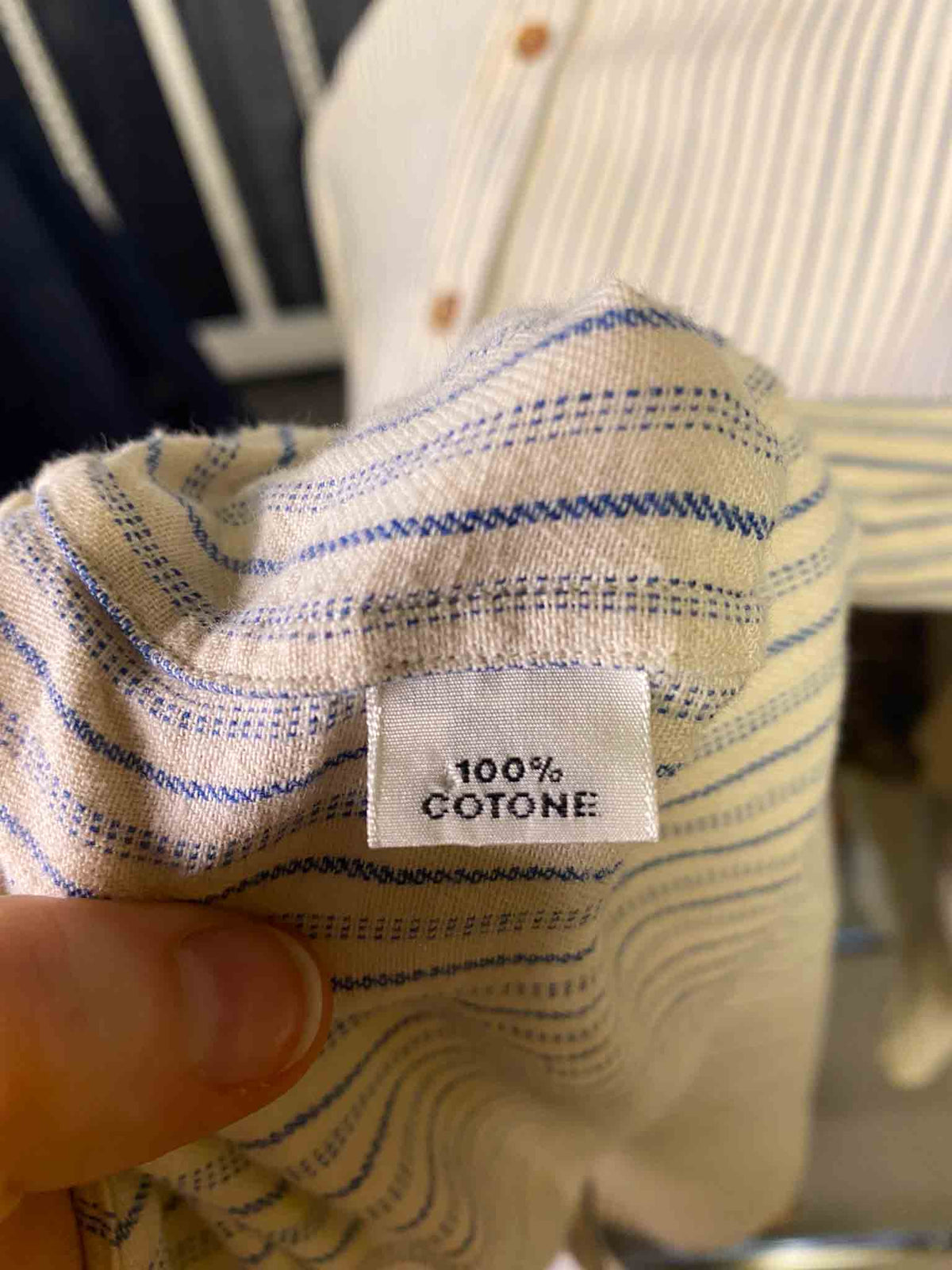 Size M | Salvatore Piccolo Blue and White Shirt