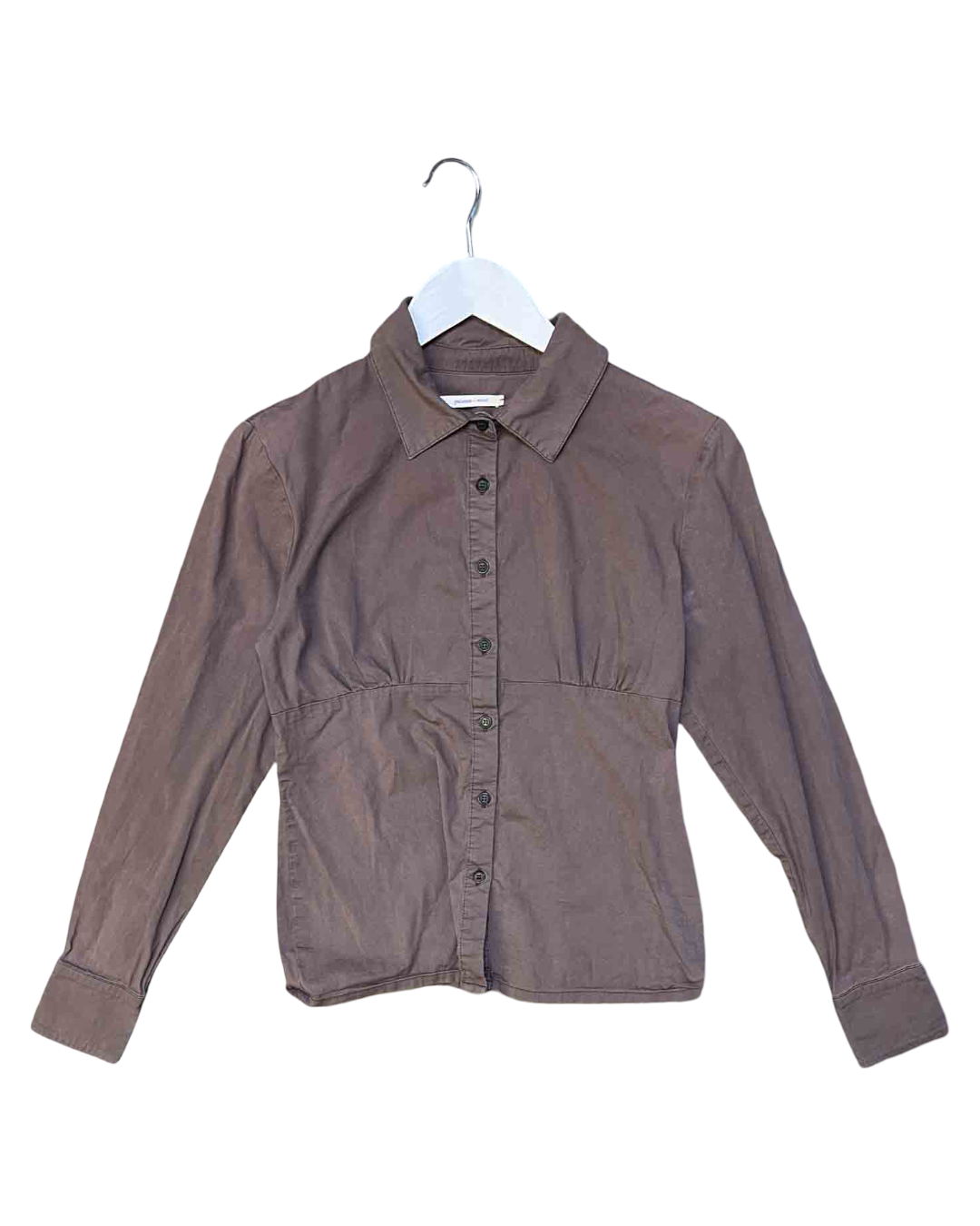 Size M | Paloma Wool Organic Cotton Brown Button-Up Top