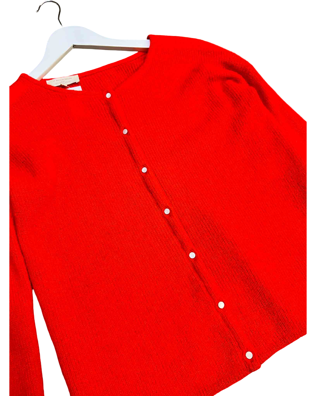 Size M | Sézane Red Mohair Blend Knitted Cardigan