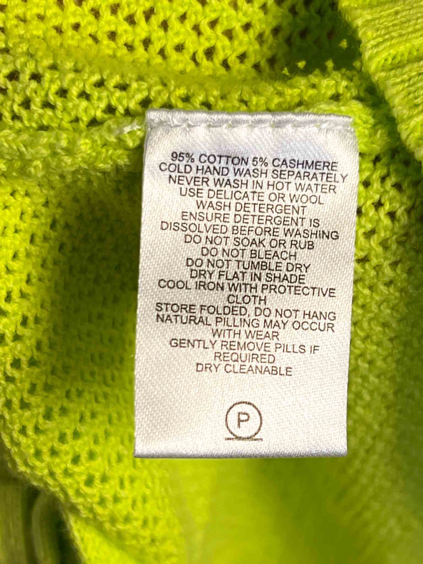 Size M | Alpha60 Lime Green Cotton/Cashmere Ruched Knit Top
