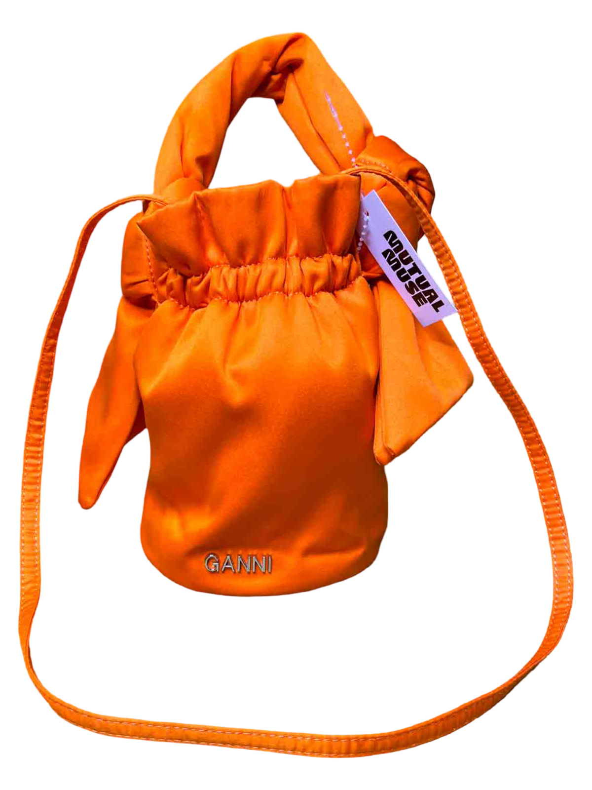 Ganni Vibrant Orange Occasion Top Handle Bag
