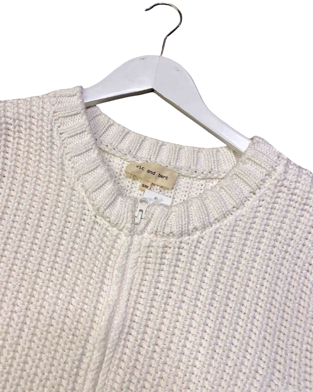 Size S/M | Vic and Bert White Knit Top
