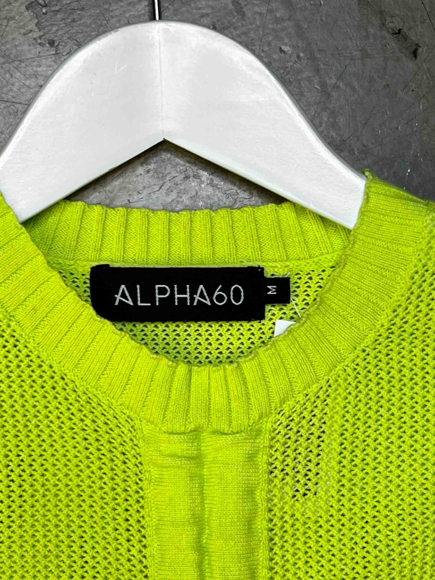 Size M | Alpha60 Lime Green Cotton/Cashmere Ruched Knit Top