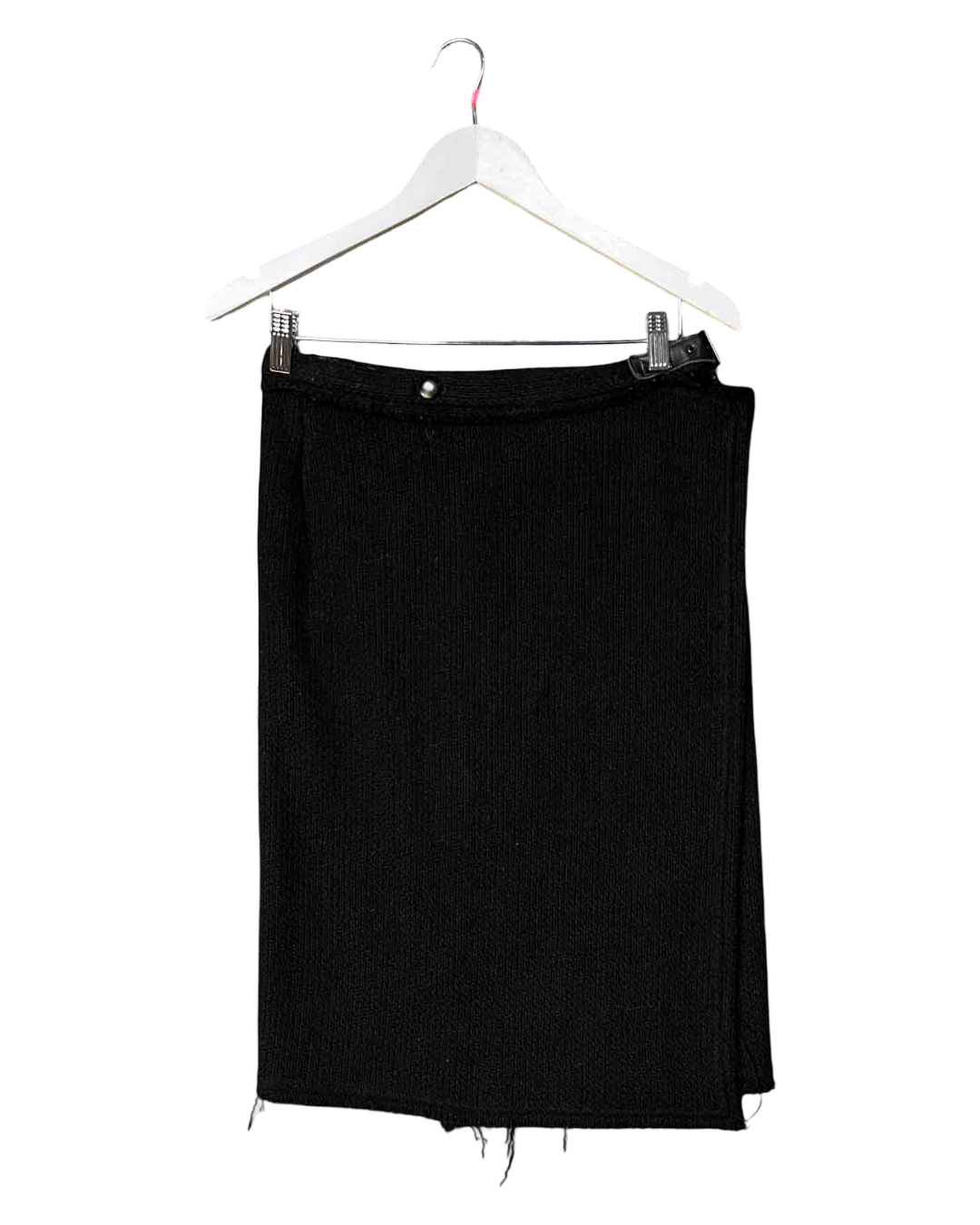 Size M | Y's Yohji Yamamoto Black Wool Wrap Skirt