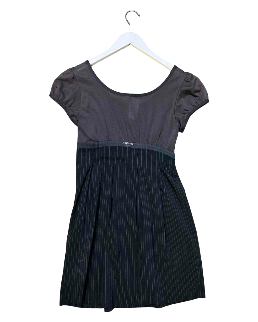 Size S | Cop Copine Grey Pinstripe Babydoll Dress