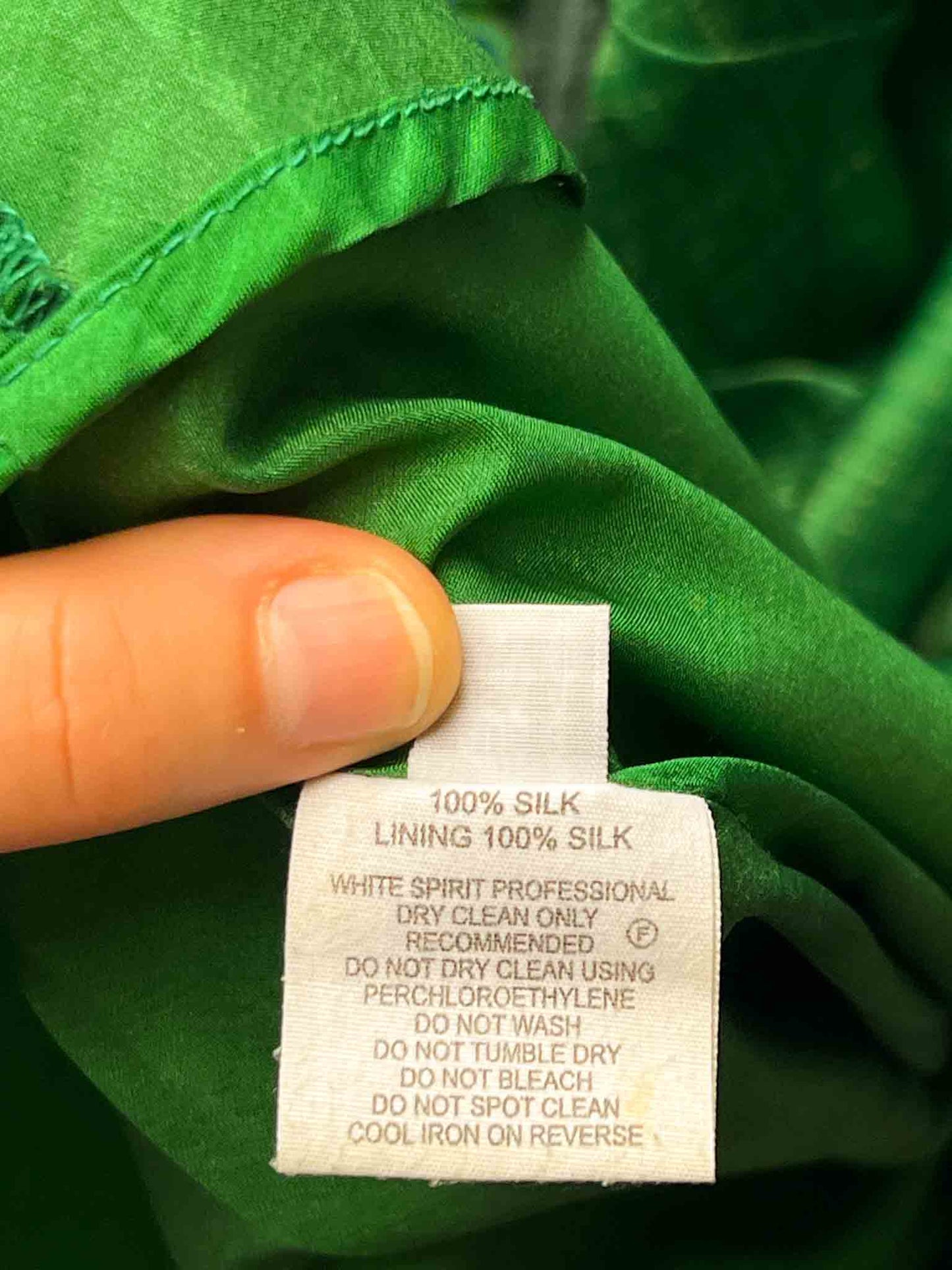 Size S | Easton Pearson Green Silk Midi Skirt