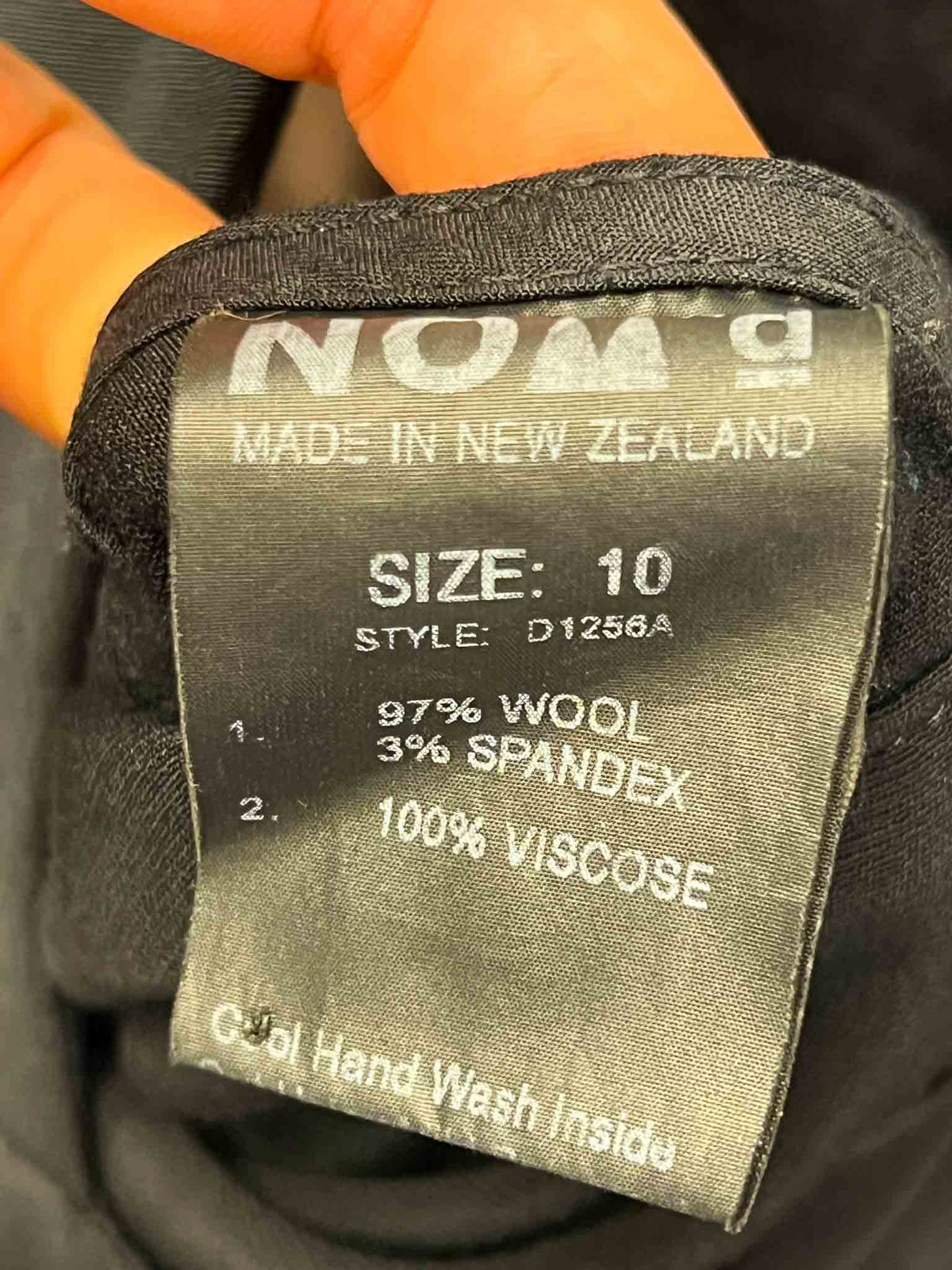 Size M | Nom*D Black Wool Pinafore Dress