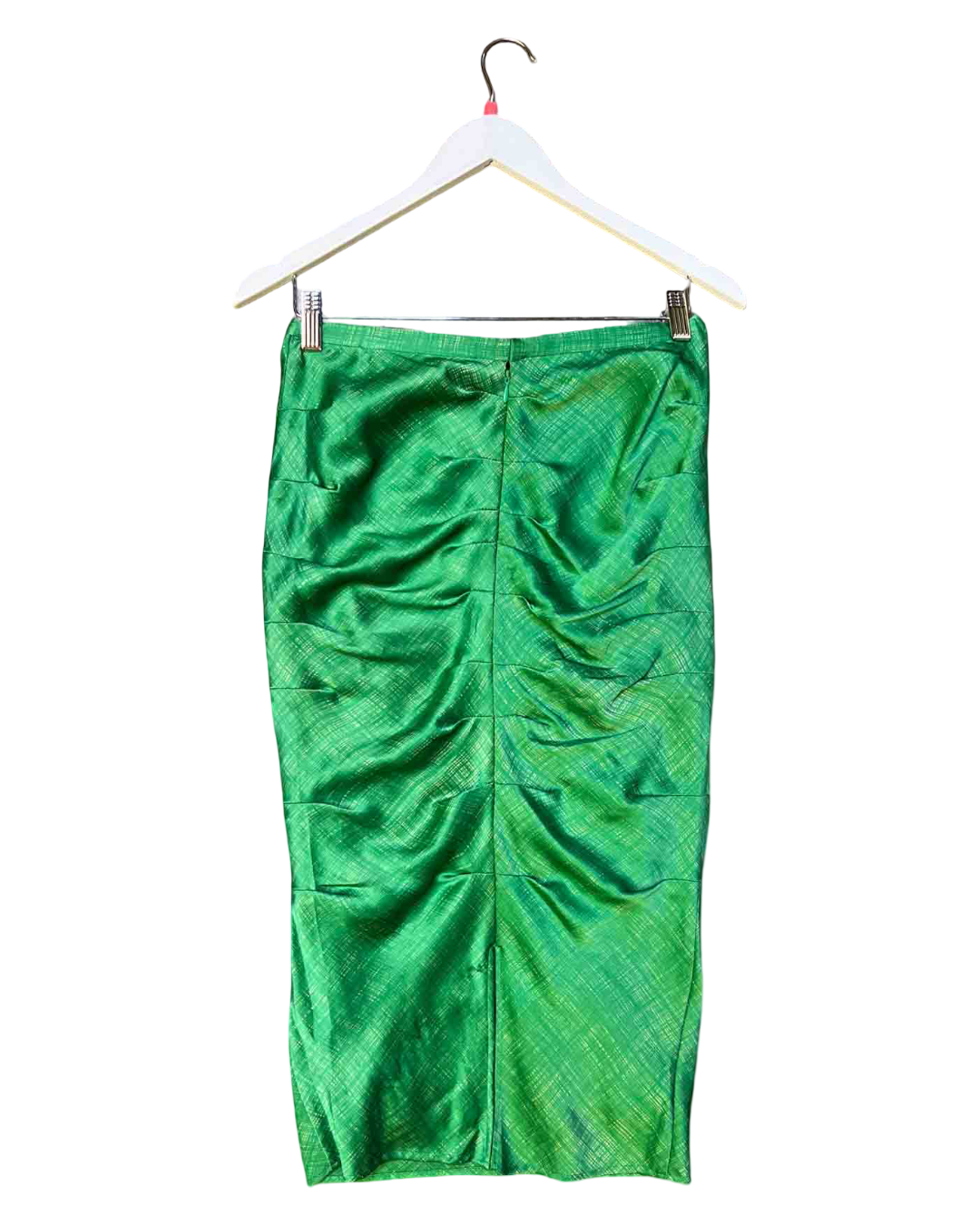 Size S | Easton Pearson Green Silk Midi Skirt