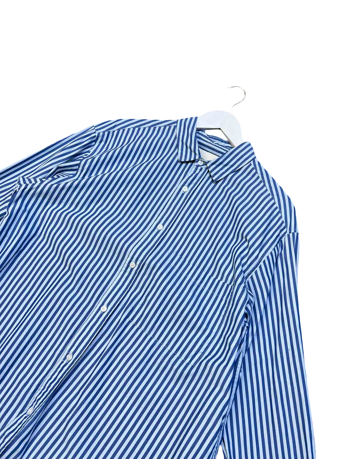 Size M/L | Blanca Blue Striped Poplin Shirt