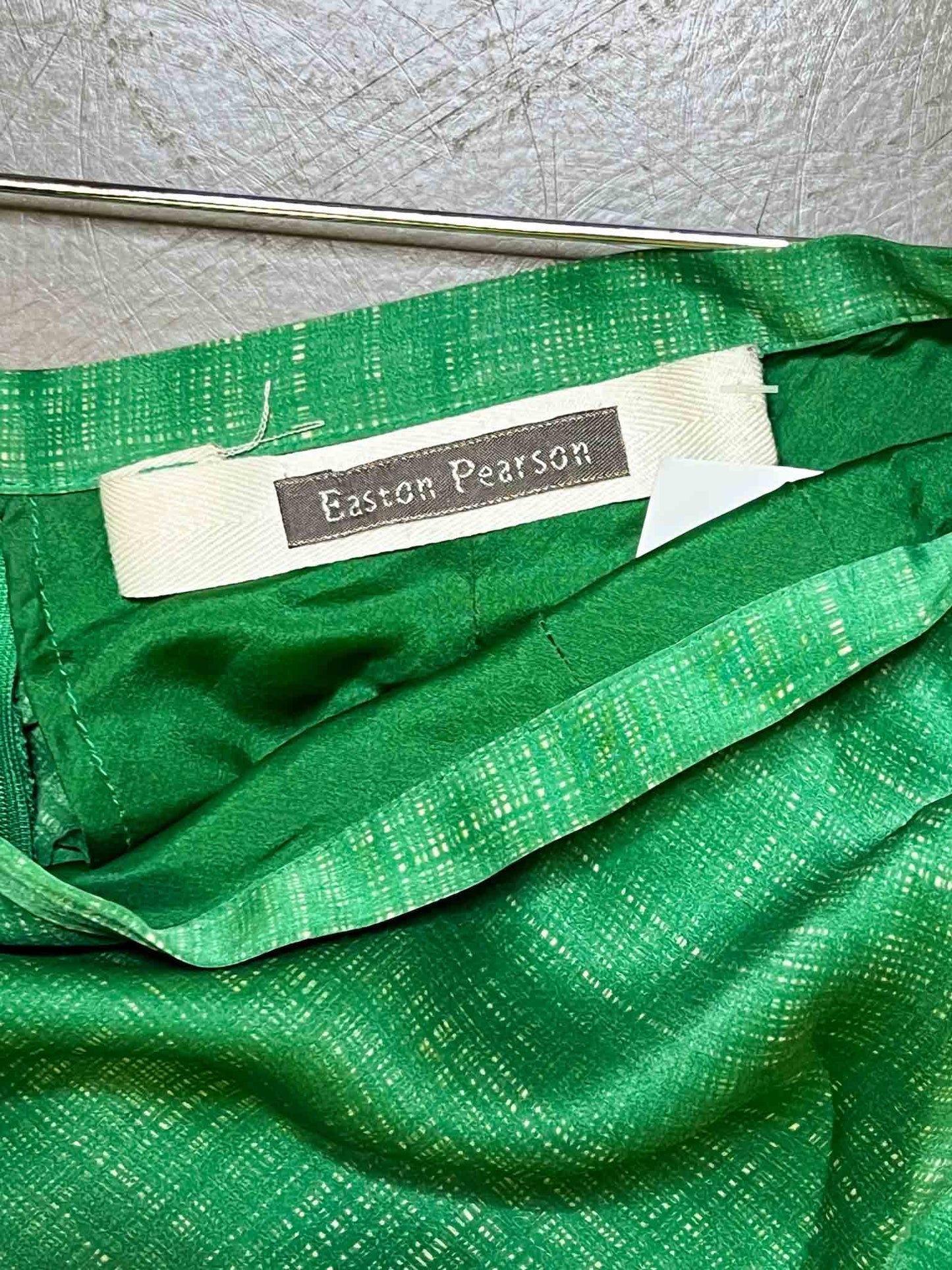 Size S | Easton Pearson Green Silk Midi Skirt