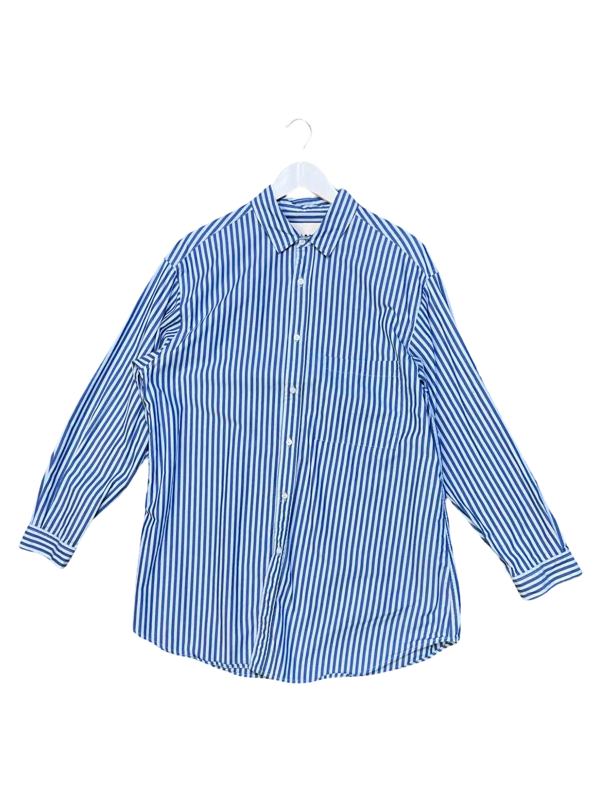 Size M/L | Blanca Blue Striped Poplin Shirt