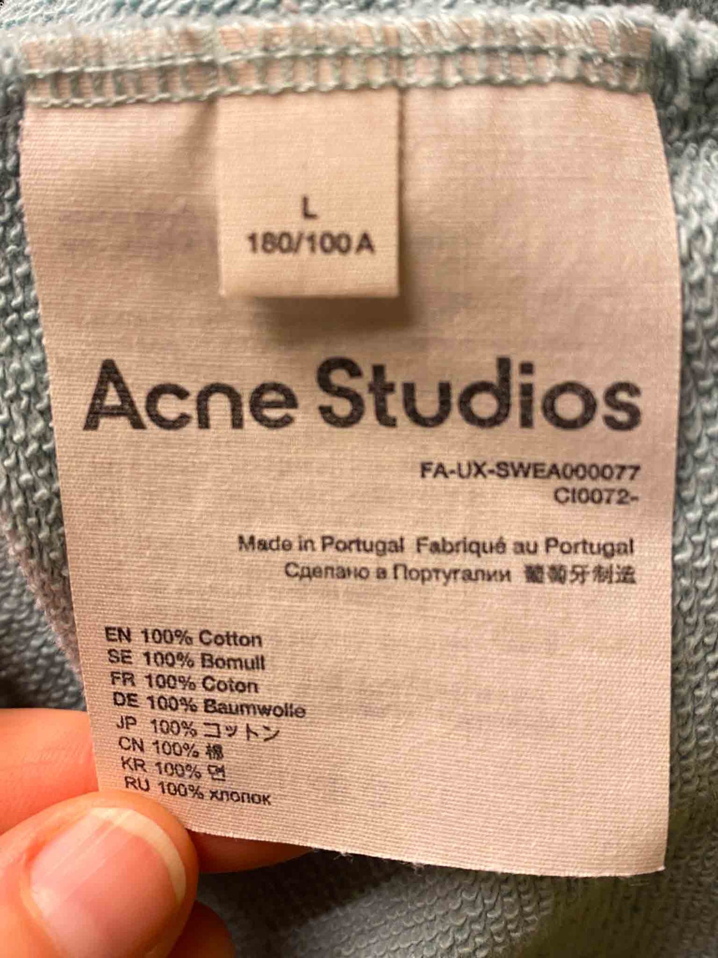 Size L | Acne Studios Mint Jumper