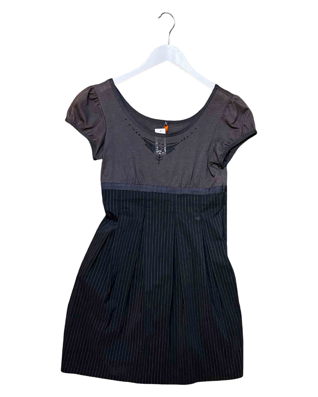 Size S | Cop Copine Grey Pinstripe Babydoll Dress