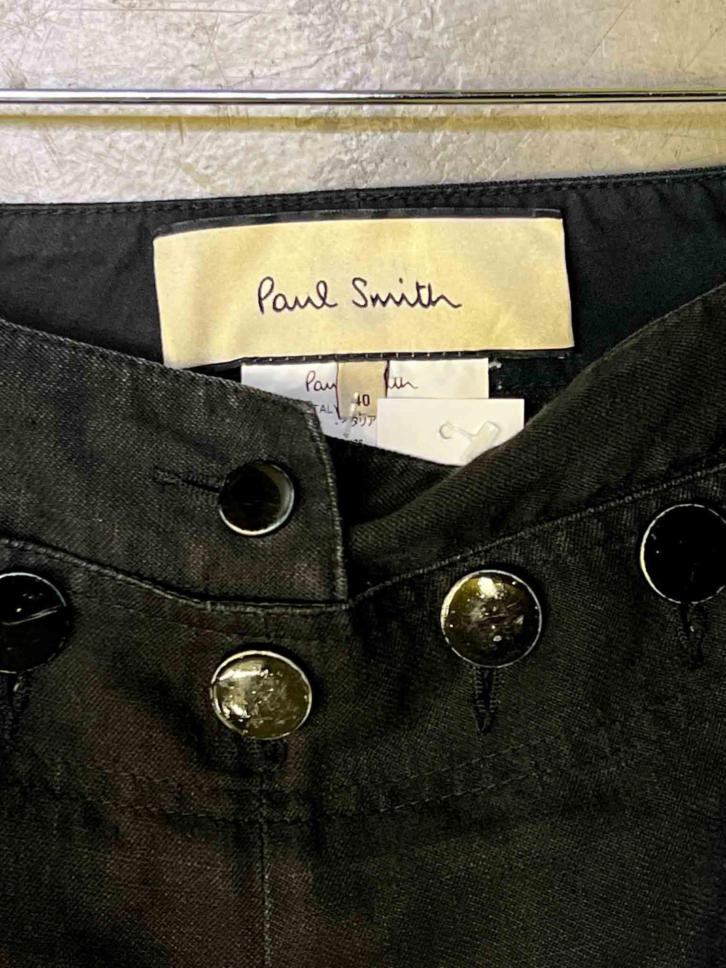 Size 40 (M) | Paul Smith Black Button Sailor Pants