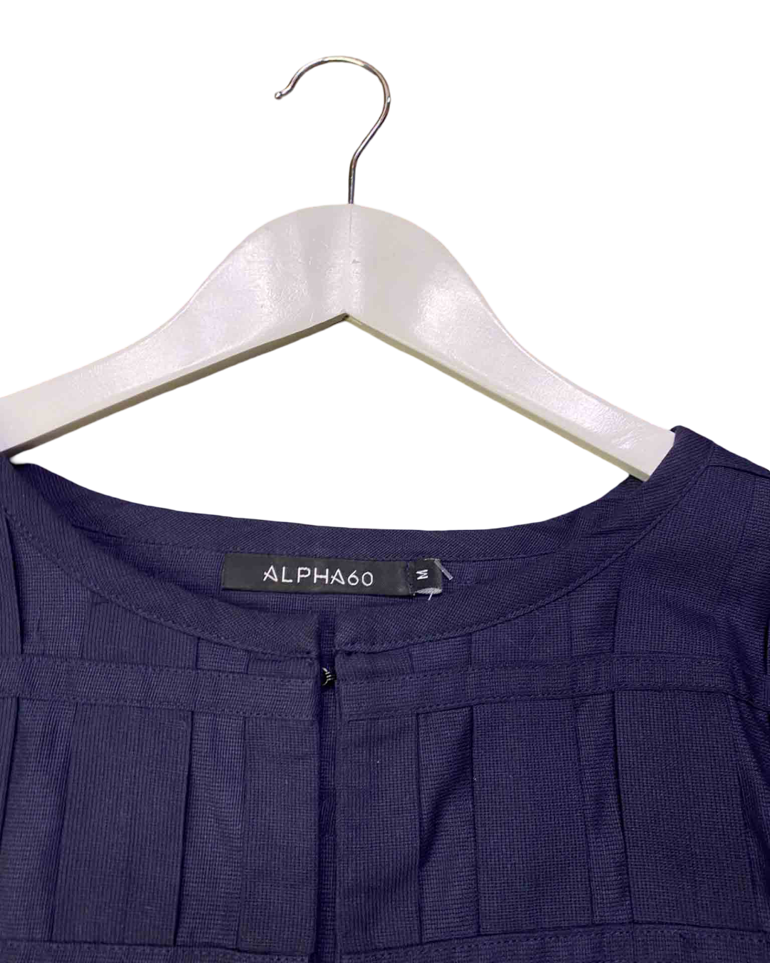 Size M | Alpha60 Navy Grid Shirred Jacket