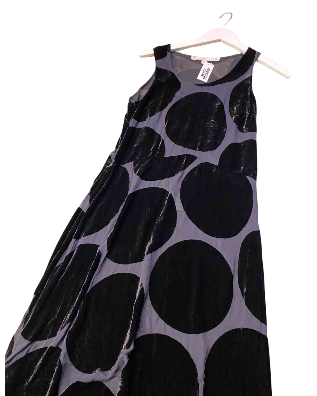 Size M | Trelise Cooper Black Silk and Velvet Polkadot Dress