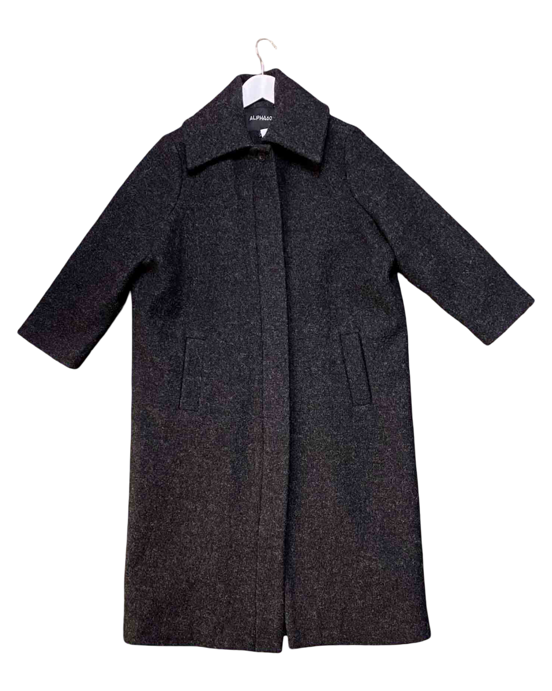 Size S | Alpha60 Charcoal Wool Duster Coat