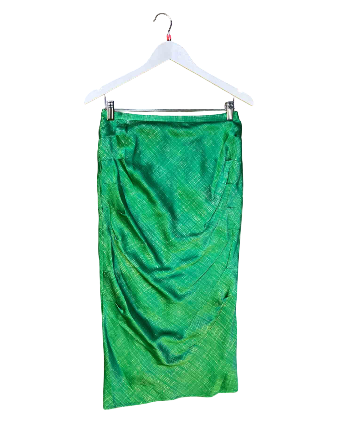Size S | Easton Pearson Green Silk Midi Skirt
