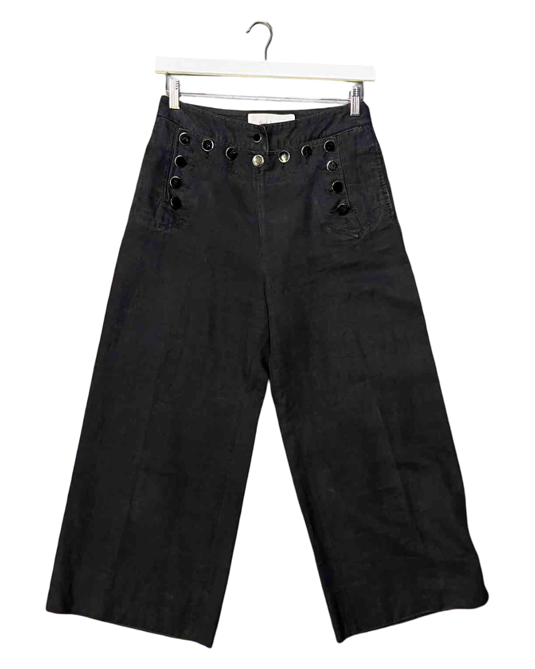 Size 40 (M) | Paul Smith Black Button Sailor Pants