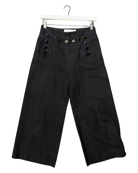 Size 40 (M) | Paul Smith Black Button Sailor Pants