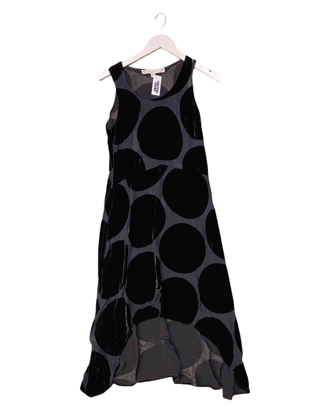 Size M | Trelise Cooper Black Silk and Velvet Polkadot Dress