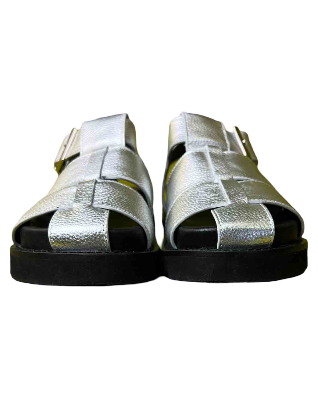 Size 36 | Radical Yes Silver Leather Arkestra 2.0 Fisherman Sandal