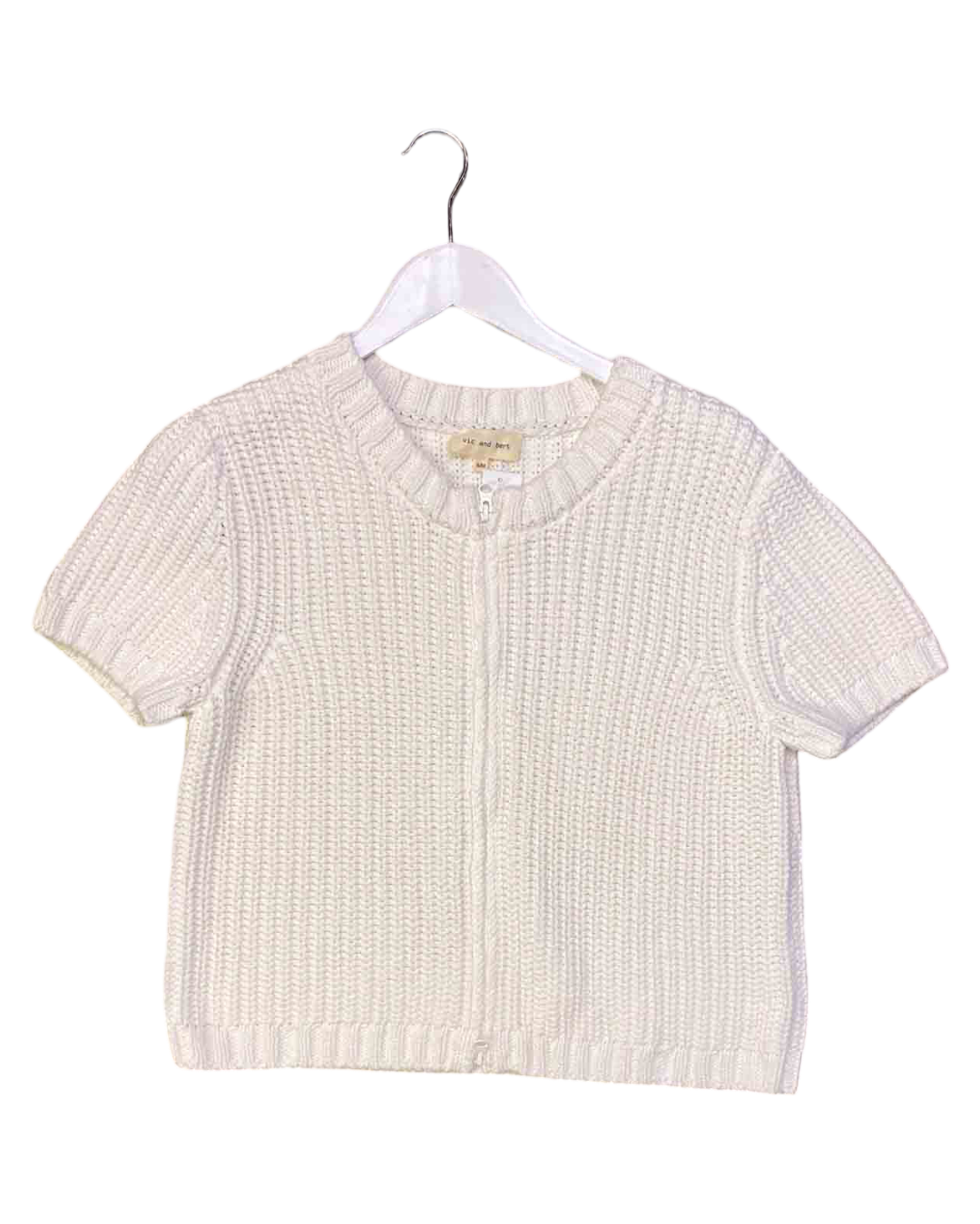 Size S/M | Vic and Bert White Knit Top