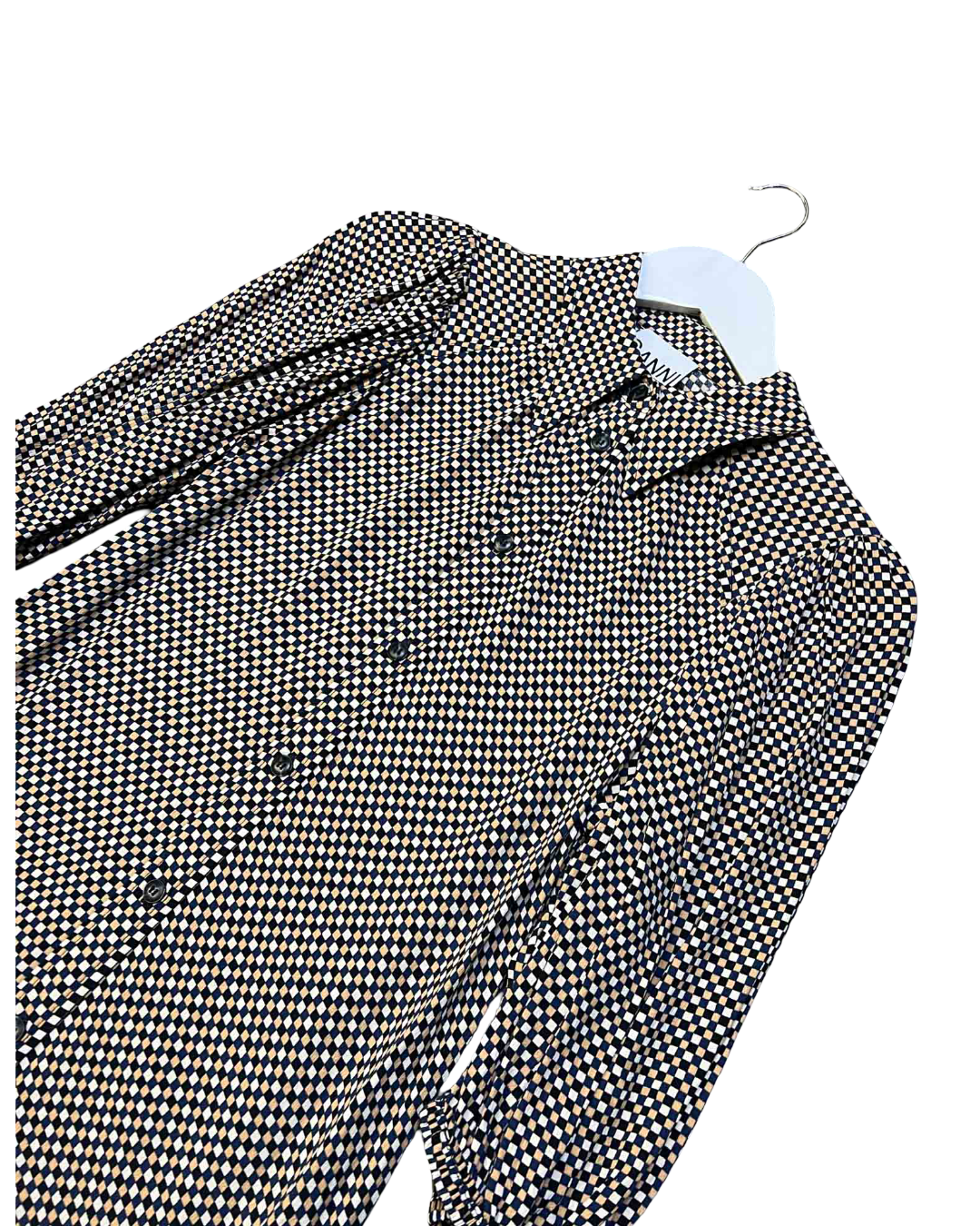 Size 36 (S) | Ganni Check Shirt Midi Dress