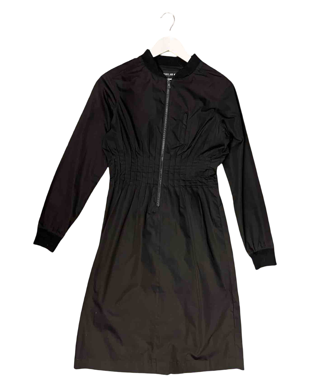 Size XS | PAM Pleated Long-Sleeve Midi Dress