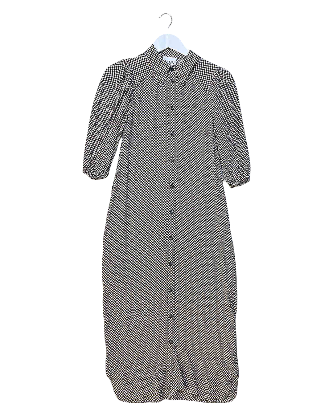 Size 36 (S) | Ganni Check Shirt Midi Dress