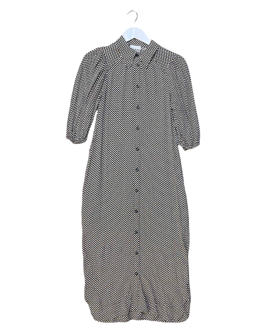 Size 36 (S) | Ganni Check Shirt Midi Dress
