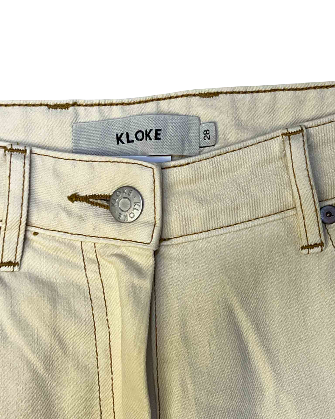 Size 28 |  Kloke Cream Straight Leg Jeans