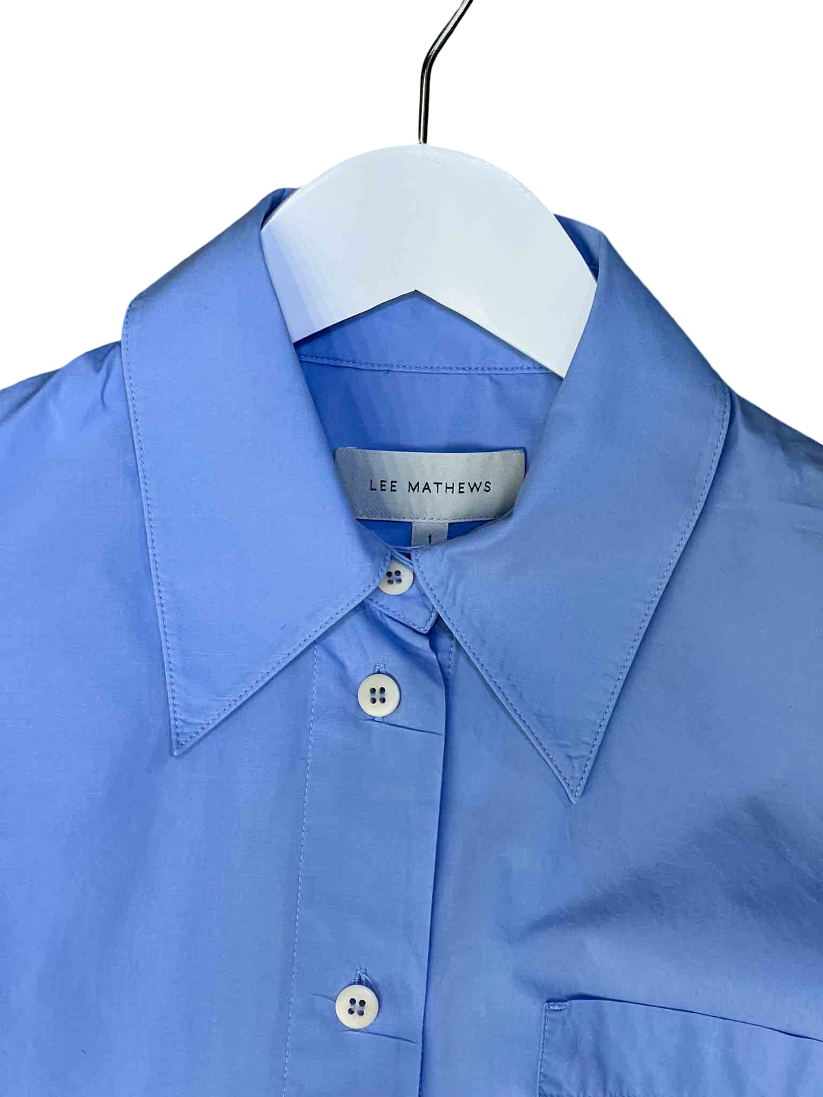 Size 1 (S) | Lee Mathews Blue Cotton Poplin Oversized Shirt