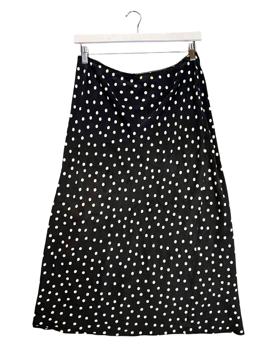 Size L | Rixo Silk Polka Midi Skirt