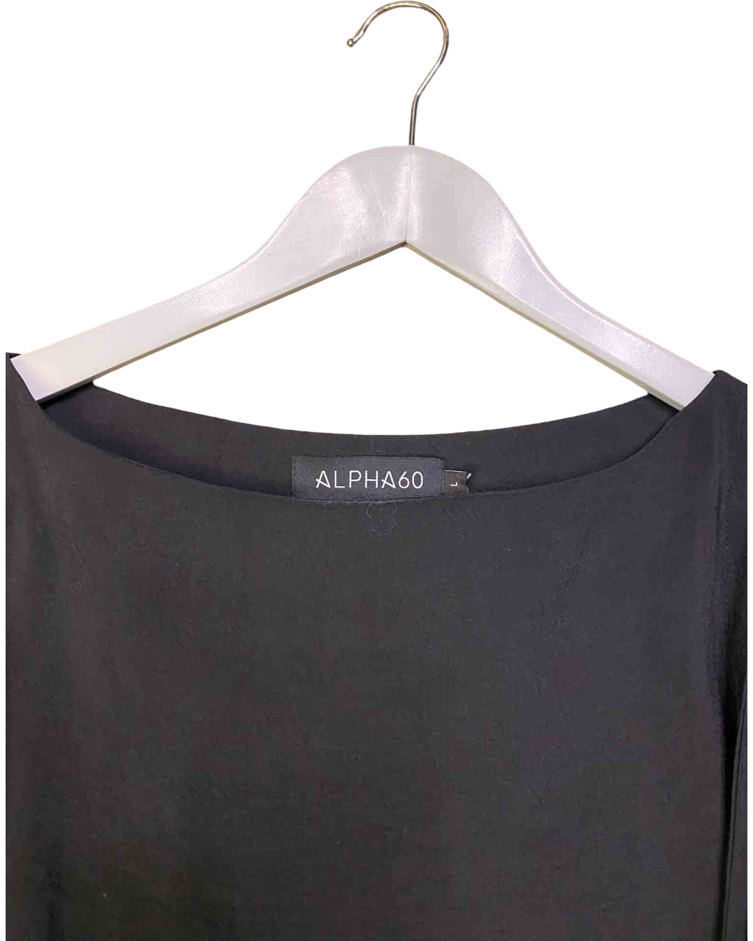 Size L |  Alpha60 Black Silk Shift Dress