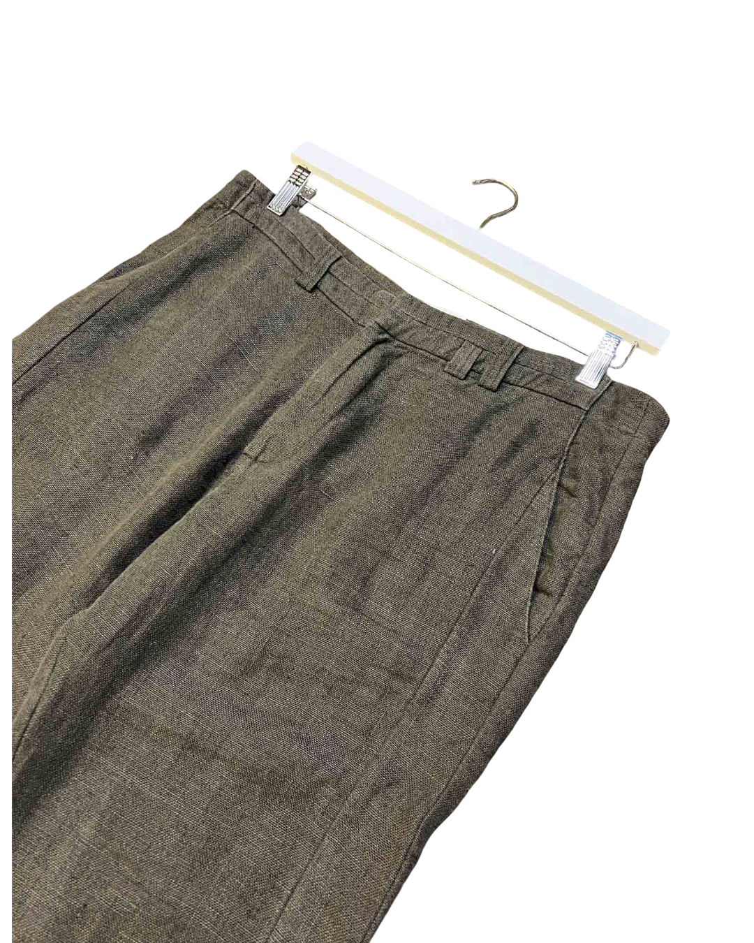Size M | Laurence Doligé Olive Raw Linen Pants
