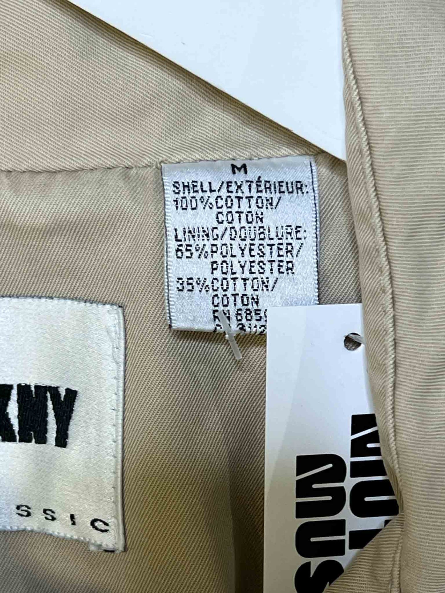 Size M | DKNY Beige Cotton Trench Coat