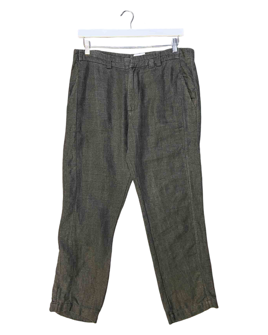 Size M | Laurence Doligé Olive Raw Linen Pants