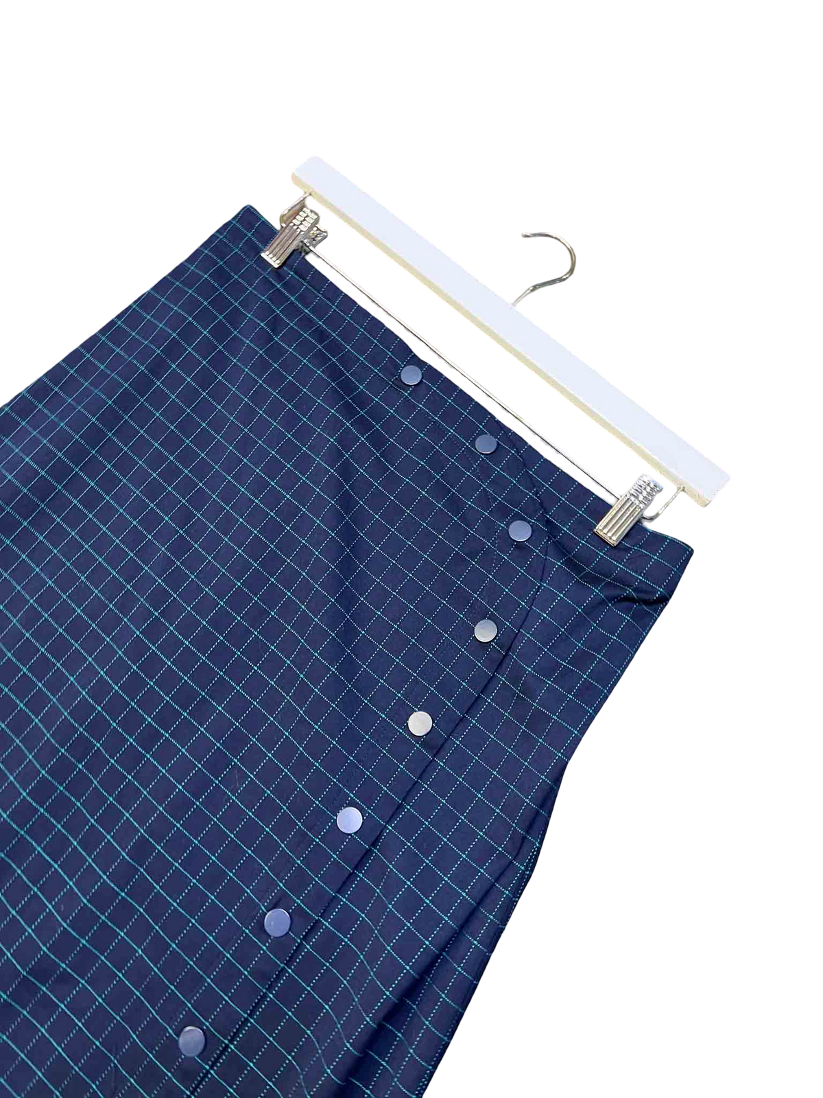 Size S | Alpha60 Navy Check A-line Maxi Skirt