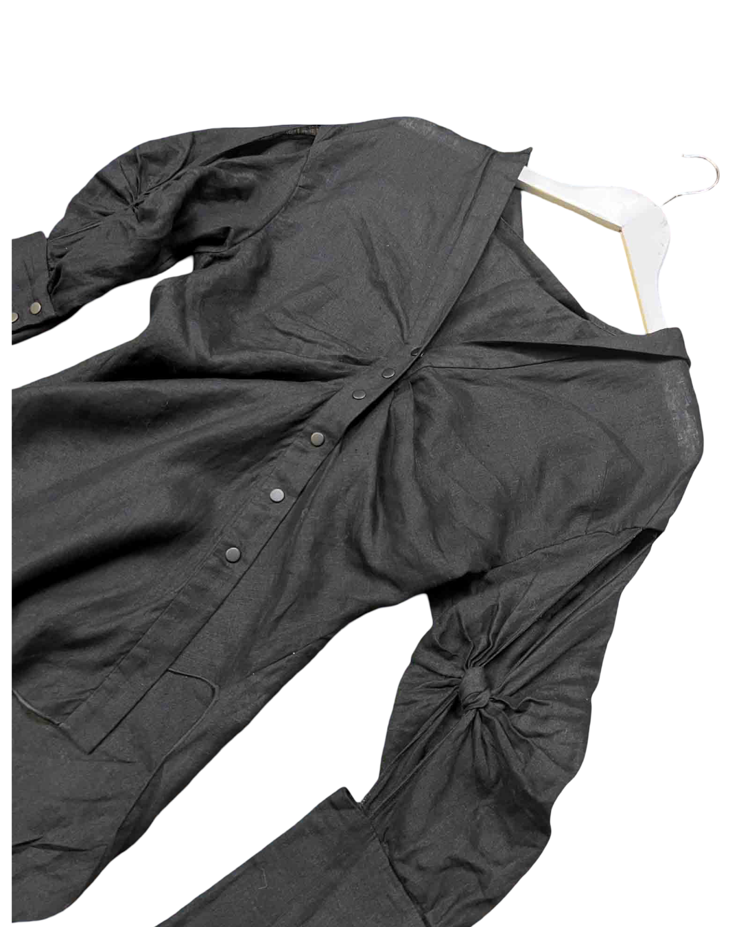 Size 10 | KitX Black Organic Linen Shirt